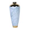 Elegant Celadon Marble Ceramic Vase with Gold Accents - Timeless Home Decor