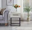 Celestial Contemporary Storage End table, White