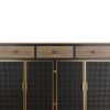 48" Wide 4 Doors Modern Sideboard with 3 Top Drawers, Freestanding Sideboard Storage Cabinet Entryway Floor Cabinet for Living Room Office Bedroom