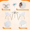 Modern Kids Activity Play Table and 2 Chairs Set with Beech Leg Cushion