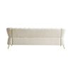 Modern Tufted Velvet Sofa 87.4 inch for Living Room Beige Color