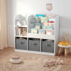 Kids Bookcase and Bookshelf, Multifunctional Bookcase with 3 Collapsible Fabric Drawers, Bookcase Display Stand, Toy Storage Organizer for Bedroom