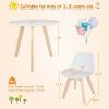 Modern Kids Activity Play Table and 2 Chairs Set with Beech Leg Cushion