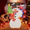 4FT Christmas Snowman Decoration with Waving Hand and 140 LED Lights